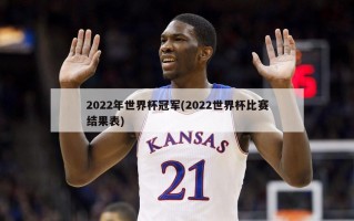 2022年世界杯冠军(2022世界杯比赛结果表)